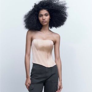 Zara Satin Effect Corset Top